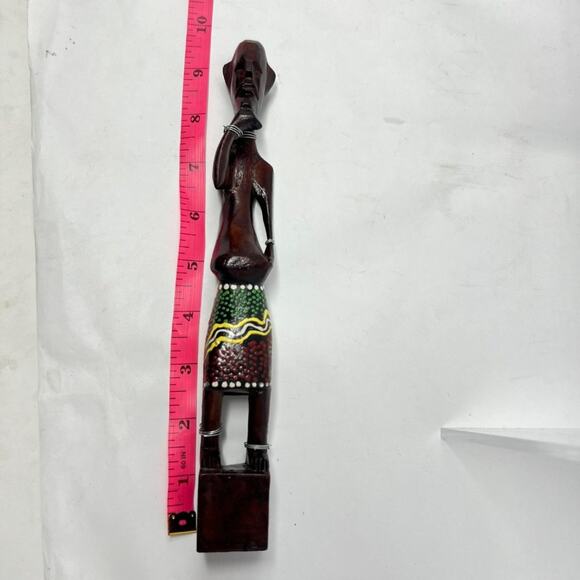 Set of 5 Vintage African Tribal Wood Figurines Sculptures Art Decor Hand-Carved - Picture 5 of 10